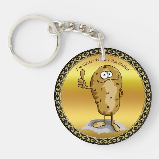 cartoonpersonage aardappel met grote ogen 3 sleutelhanger (Voorkant)
