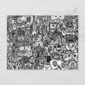 Cartoonpersonage handgetekend worppatroon briefkaart (Voorkant)