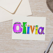 Cartoonpersonage naam "Olivia" Kaart