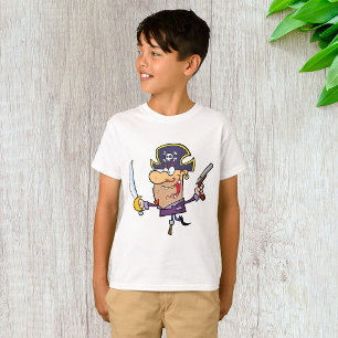 Cartoonpiraat met zwaard en pistool t-shirt