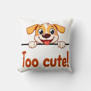 Cartoonpuppy met Aantrekkelijke Tekst Kussen