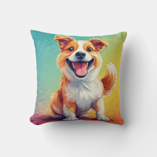 Cartoonpuppy met een vrolijke uitdrukking kussen