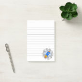 Cartoonraket met halftonen Galaxy omlijnd Post-it® Notes (Kantoor)