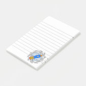 Cartoonraket met halftoon sterrenstelsel omlijnd post-it® notes (Schuin)