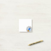 Cartoonraket met halftoonsterrenstelsel post-it® notes (Op bureau)