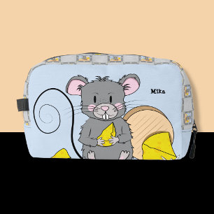 Cartoonrat die kaas eet Toilettas Toilettasje