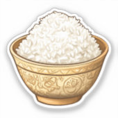 Cartoonrijst Sticker (Voorkant)