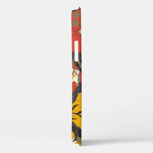 cartoons bladeren en bloemen op een donkere achter Case-Mate iPhone case (Achterkant / Rechts)