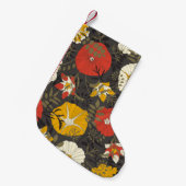 cartoons bladeren en bloemen op een donkere achter kleine kerstsok (Voorkant (Hangend))