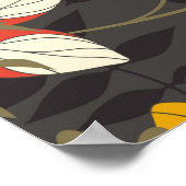 cartoons bladeren en bloemen op een donkere achter poster (Hoek)