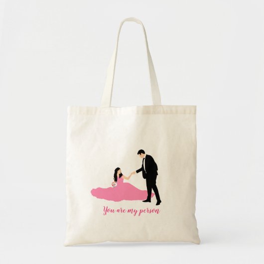 Cartoons bruiloft Canvas tas (Voorkant)