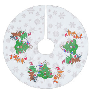 Cartoons dansen rond de kerstboom rok