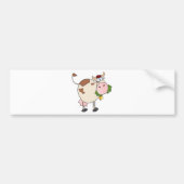 Cartoons die gras eten bumpersticker (Voorkant)