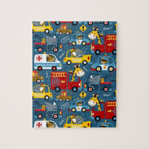 Cartoons en autotransport legpuzzel