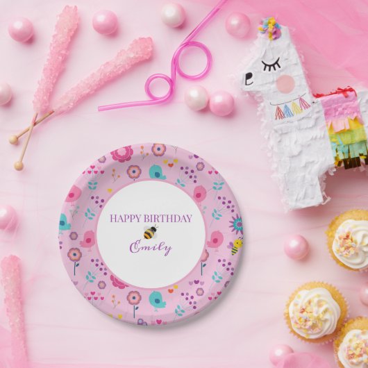 Cartoons en bijen papieren bordje (Feest)