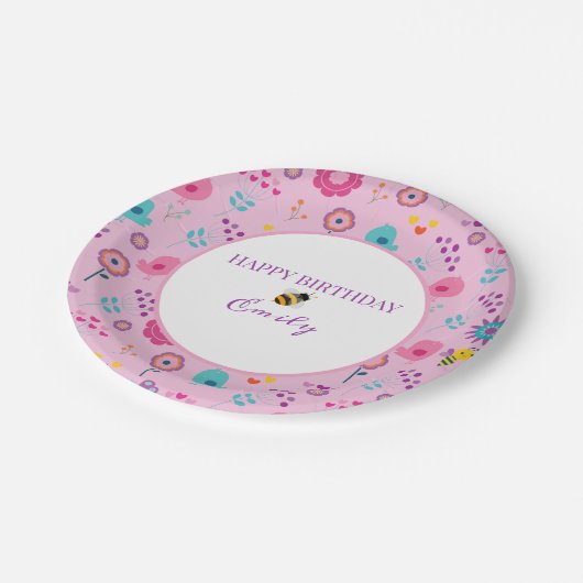 Cartoons en bijen papieren bordje (Gekanteld)