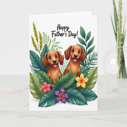 Cartoons Hond Vaderdag Kaart (Voorkant)