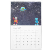 Cartoons in de ruimtecalender kalender (Jan 2027)