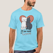 Cartoons met hart Alles wat je nodig hebt is Liefd T-shirt (Voorkant)