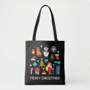 Cartoons met prettige kerstdagen tote bag