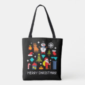 Cartoons met prettige kerstdagen tote bag (Achterkant)