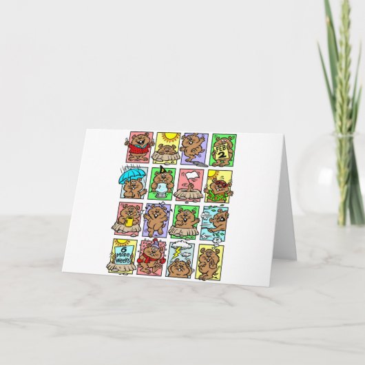 Cartoons op de rondhog kaart (Voorkant)