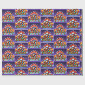 Cartoons op het Boerderij Kerst Cadeaupapier (Vlak)