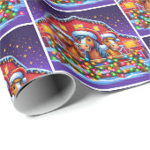 Cartoons op het Boerderij Kerst Cadeaupapier (Rol Hoek)