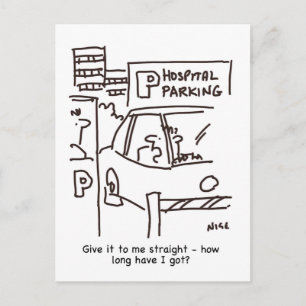 Cartoons over parkeren ziekenhuis briefkaart
