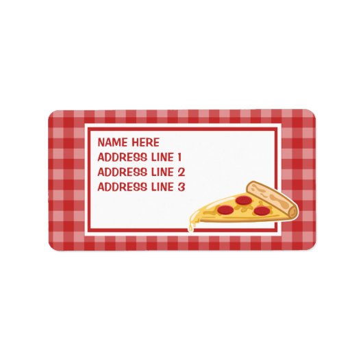 Cartoons pizzapunt etiket (Voorkant)