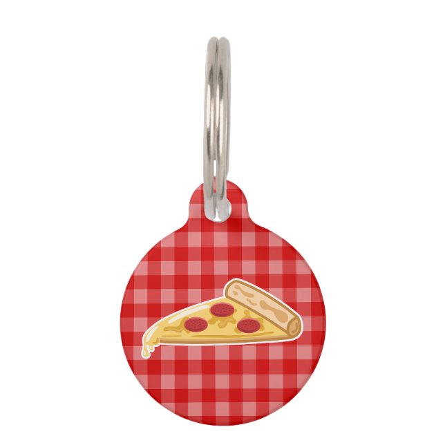 Cartoons pizzapunt huisdierpenning (Voorkant)
