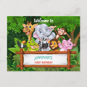Cartoons safari uitnodiging briefkaart