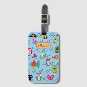 Cartoons sparren kinder cartoons bagagelabel