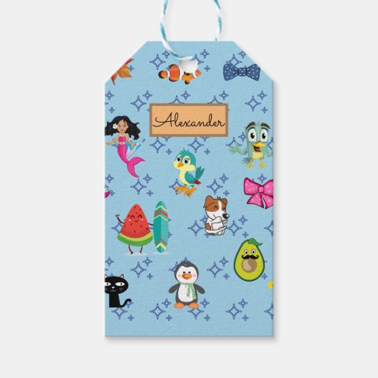 Cartoons sparren kinder cartoons cadeaulabel (Voorkant)