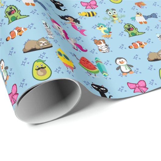 Cartoons sparren kinder cartoons cadeaupapier (Rol Hoek)