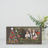 Cartoons Te Kerstmis Mooiste Kerstboom Knuffelige  Feestdagenkaart (Staand voorkant)