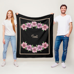 Cartoons van Florence, beige lijst, zwart b Fleece Deken