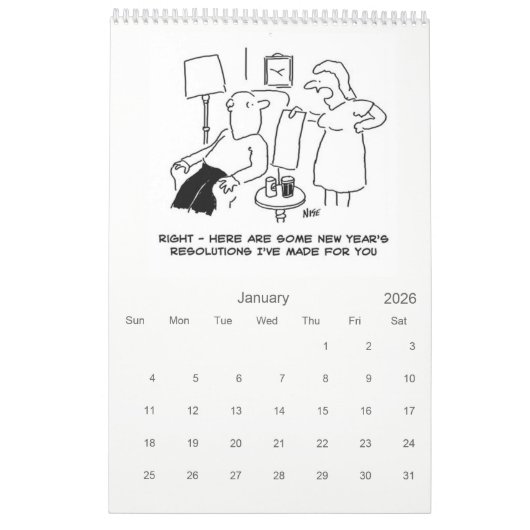 Cartoons van Nigel Sutherland Kalender (Jan 2026)