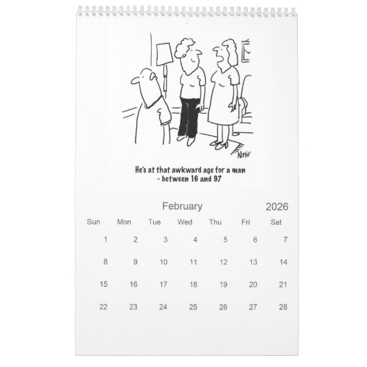 Cartoons van Nigel Sutherland Kalender (Feb 2026)