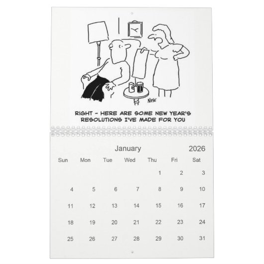 Cartoons van Nigel Sutherland Kalender (Jan 2026)