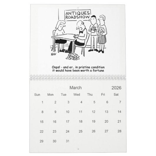 Cartoons van Nigel Sutherland Kalender (Mar 2026)