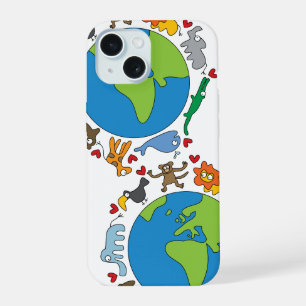 Cartoons van van de wereld die van de vrede en li iPhone 15 case