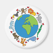 Cartoons van  van de wereld die van de vrede en li magneet (Voorkant)