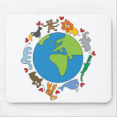 Cartoons van  van de wereld die van de vrede en li muismat (Voorkant)