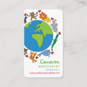 Cartoons van van de wereld die van de vrede en li visitekaartje (Voorkant)