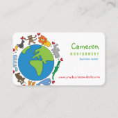 Cartoons van  van de wereld die van de vrede en li visitekaartje (Voorkant)