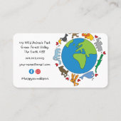 Cartoons van  van de wereld die van de vrede en li visitekaartje (Achterkant)