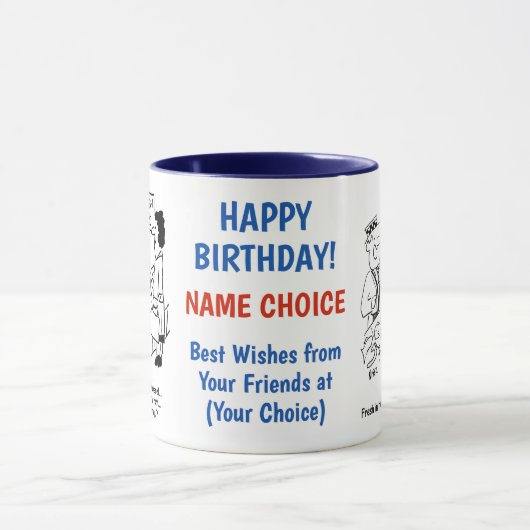 Cartoons van vissers en vissers mok (Midden)