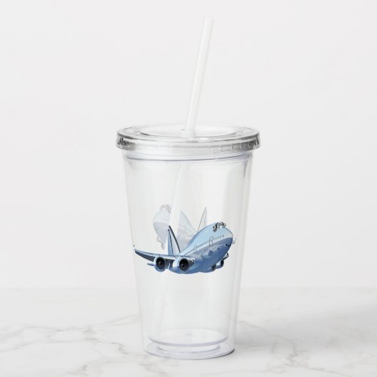 Cartoons vlak acryl drinkbeker (Achterkant)