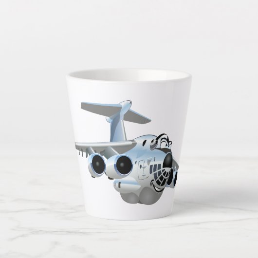 Cartoons vlak latte mok (Voorkant)